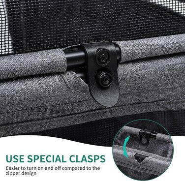 Візок для собак та котів YITAHOME, складаний, до 22 кг, сірий