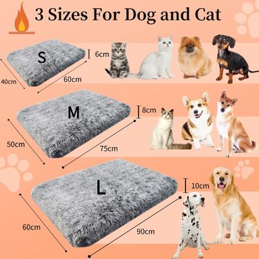 Самогріюча килимок для котів та собак Little Bean, 60x45x6 см, S, не потребує електромережі, теплий зимовий килимок для тварин, антиковзаюча поверхня