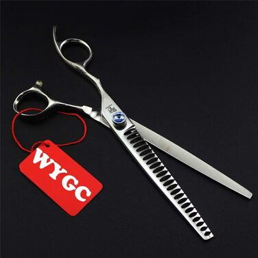 Професійна ліворука ножиці для стрижки собак, 8.0 дюймів, 440C сталь, прямі та розріджуючі леза, для перукарів та дому