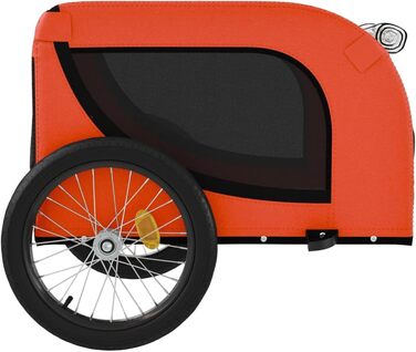 SECOLI Причіп для собак, візок для собак, буги для собак з відбивачем. Причіп для велосипеда для собак до 45 кг, оранжевий, 136 x 69 x 73.5 см