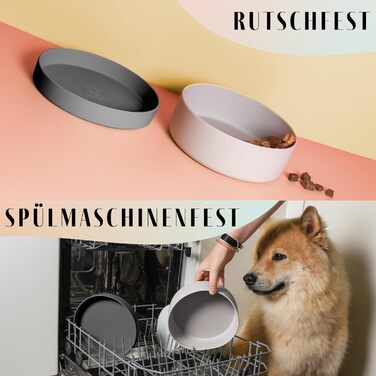 Миска для собак ne&no® Silikon Fress 1200 мл, 1200 мл, з кришкою, сірий графіт, для маленьких та середніх собак, неслизька, з нержавіючої сталі