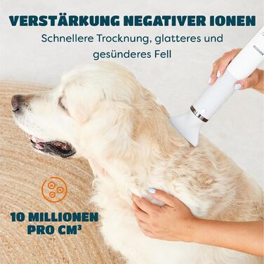 Фен для собак 5-в-1 900W | Фен-щітка для собак та котів | Безшумний, з іонізацією, для всіх порід | Сушарка для тварин
