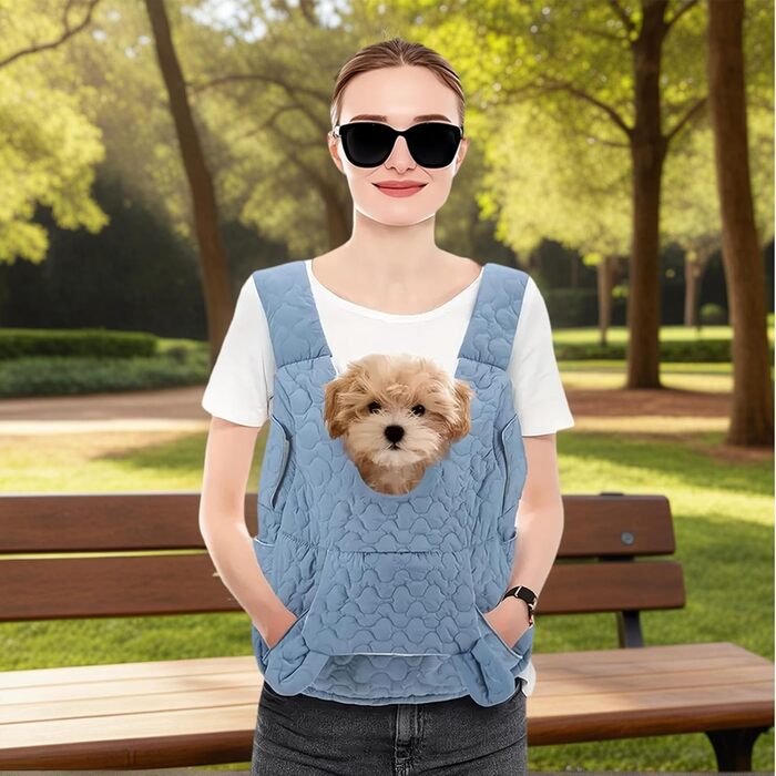 Рюкзак-переноска для собак та котів Ahuuen - дихаючий, м'який, для маленьких собак, кошенят, цуценят. Підходить для прогулянок, подорожей, кемпінгу, велопоїздок та шопінгу (Saphir)