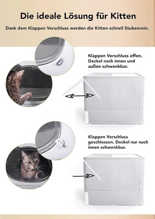 Туалет для котів BIESMA XXL з килимком, совком, висувним лотком і кришкою, для котів до 15 кг