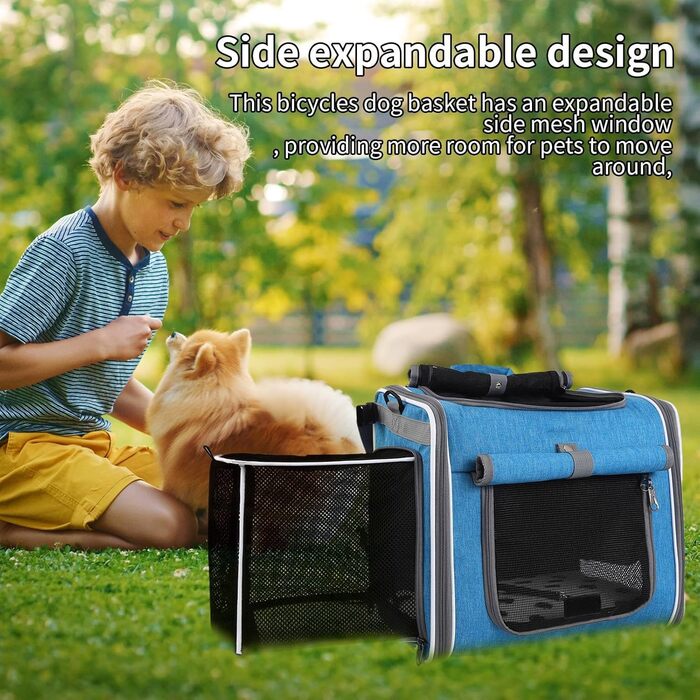 Велосипедний кошик для собак - переносник для домашніх тварин | Сумка для подорожей - розширювана функція перенесення, безпечний та зручний супутник для прогулянок та велопоїздок, для котів та собак