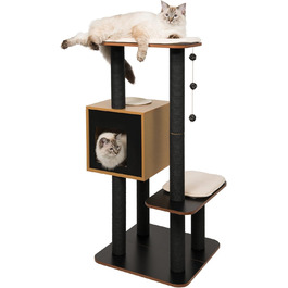 Котячий будиночок Catit Vesper HighBase, чорний, з кубічною хаткою та двома платформами, меблі для котів