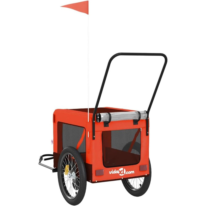 Трейлер для собак Oxford, 63x123x66 см, чорний (Model93916) / Трейлер для собак та котів, 135x68.5x73.5 см, оранжевий