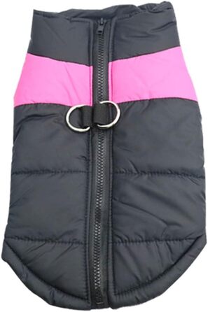 Теплий зимовий одяг для собак Idepet: куртка-мантія, водонепроникна, для маленьких, середніх та великих собак, котів (M, Рожевий)