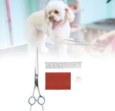 Набір професійних ножиць для грумінгу собак – набір з ножицями, гребінцем, тканиною, етикеткою та чохлом. Для догляду за собаками вдома