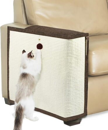 Захист для дивану від кігтів котів, 70 x 50 см, з сизалю, для правої руки (коричневий)