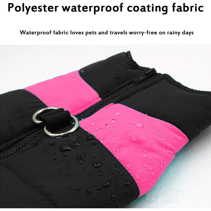 Водонепроникний зимовий пуховик для собак, теплий дощовик для маленьких та середніх собак (Рожевий, 5XL)