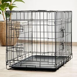 Складана переносна переносна собача будка ZooPrinz з міцного металу – клітка для собак з 2 дверцятами, піддон, ручка для перенесення, 4 розміри (77,5 x 48,5 x 55,5 см)