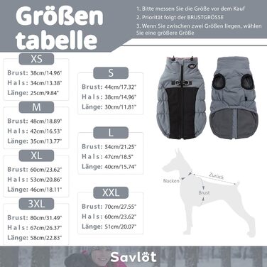 Тепла зимова жилетка для собак Savlot з D-кільцем, бавовна, розмір M, блакитна