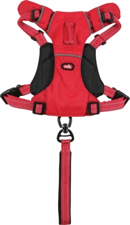 Шлейка для собак (розмір L), червона, з інтегрованою ручкою-поводцем + ласощі з лосося