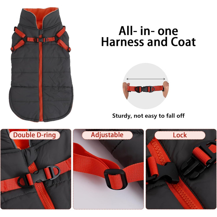 Водонепроникний зимовий теплий дощовик для собак, розмір M (довжина спини 34 см), зелений, з кріпленням для повідка