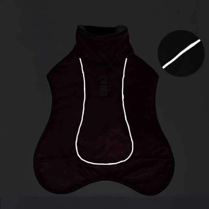 Водонепроникна тепла жилетка для собак великих та середніх порід - тепла жилетка для собак у холодну погоду, чорна, 5XL