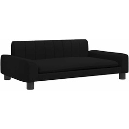 Крісло-ліжко для собак, м'яке лежанка для собак, диван-софа для маленьких собак, лежанка для котів, чорний, тканина, 90 x 53 x 30 см