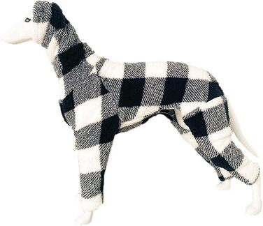 Теплий флісовий комбінезон для собак на зиму, повне покриття тіла, для маленьких, середніх та великих собак (L, чорний/білий)