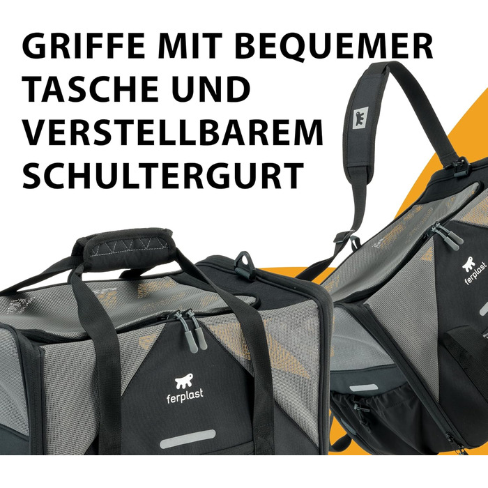 Переноска для собак та котів Ferplast Voyager M, чорна, 50x35x37 см, до 15 кг