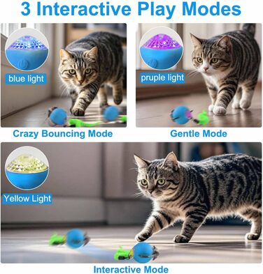 Інтерактивна іграшка для котів - м'ячик з феєрверком, перезаряджається, 2 режими, автоматична іграшка для котів, самостійна розвага, (Помаранчевий)