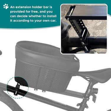 Складаний кошик для собак, м'який велосипедний переносник, знімний передній кошик, велосипедний переносник для котів та собак (чорний)