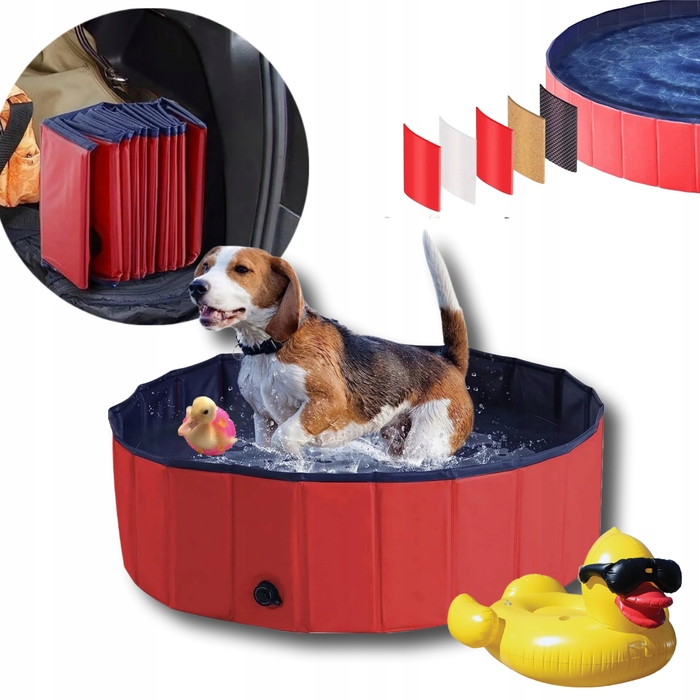 Складальний басейн для собак, червоний, 160 x 30 см, ПВХ