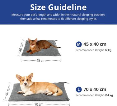 Електричний килимок для кота та собаки NICREW 40x45 см, з захисним кабелем, бежевий, 30 Вт (постійна температура)