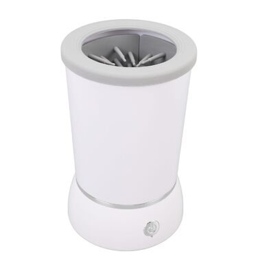 Автоматичний очисник лап для собак, портативний мийник лап для домашніх тварин з 2 швидкостями, м'які силіконові щетинки, перезаряджається, вбудований акумулятор 800 mAh, білий