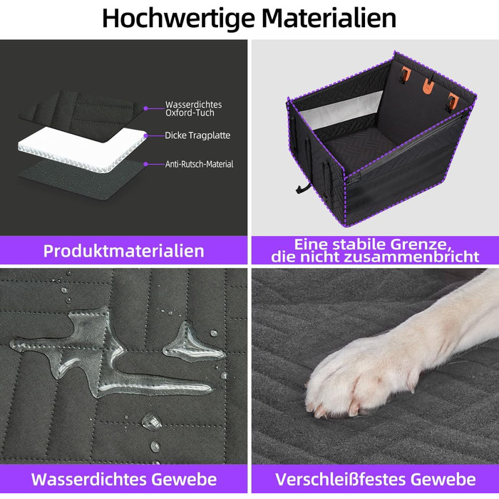 Автомобільний аксесуар для собак - крісло-підвищувач для великих собак до 25 кг (Чорний, L)