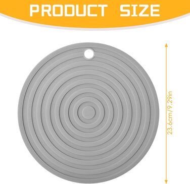Силіконові килимки під годівниці для котів та собак, нековзкі, водонепроникні (сірий, 23.6 см)