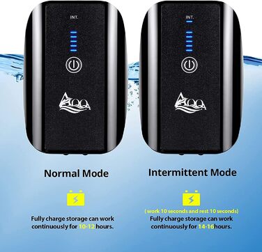 AQQA Акваріумний повітряний насос 1.7W, тиха багатофункціональна батарейна помпа для акваріума та риболовлі, для подачі кисню, для дому та на вулиці