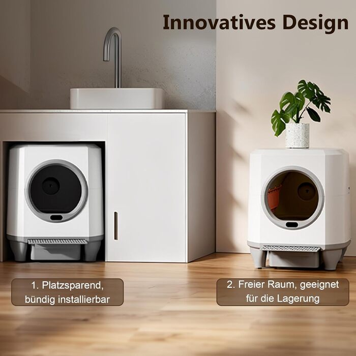 Автоматичний лоток для котів Katzenklo Selbstreinigend, 65л, XXL, з керуванням через додаток, для 2+ котів