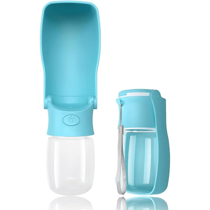 Водяна пляшка для собак на прогулянку 570 мл або 350 мл. Пляшка-поїльник для цуценят, собак маленьких, середніх та великих порід. Вода в дорозі (Блакитний)