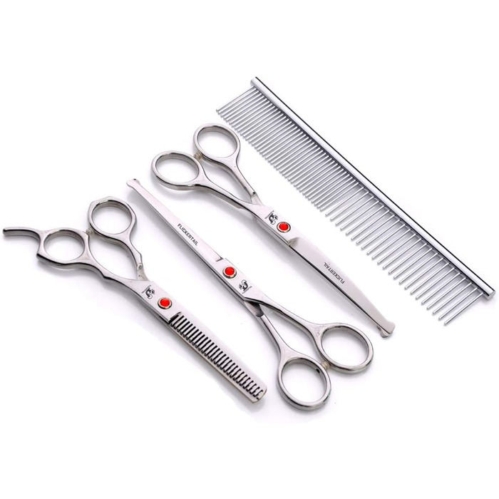 Набір професійних ножиць для грумінгу тварин, нержавіюча сталь, 6.0 дюймів, 6.5 дюймів, вигнуті ножиці, безпечні закруглені кінчики