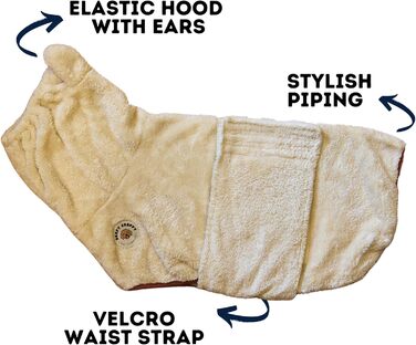 Рушник для собак DERPYCHAPPY, преміум-якість, швидковисихаючий, мікрофібра, для собак, котів та цуценят (M, Бежевий)