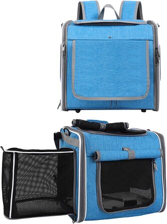 Велосипедний багажник для собак JTLB, розширюваний корзинка, водонепроникна сумка на кермо для тварин, швидке кріплення, оксфордська тканина, стильний дизайн, підходить для щоденних поїздок, серфінгу (Блакитний)