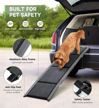 Рампа для собак Hunderampe, 170 см, складана, для авто, з неслизькою поверхнею, до 113.4 кг, легка та портативна