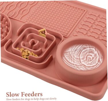 Мапа-заспокійливий килимок для собак та котів з силікону з присосками. Забезпечує повільне споживання їжі та сприяє травленню. Великий килимок для цуценят та котів.