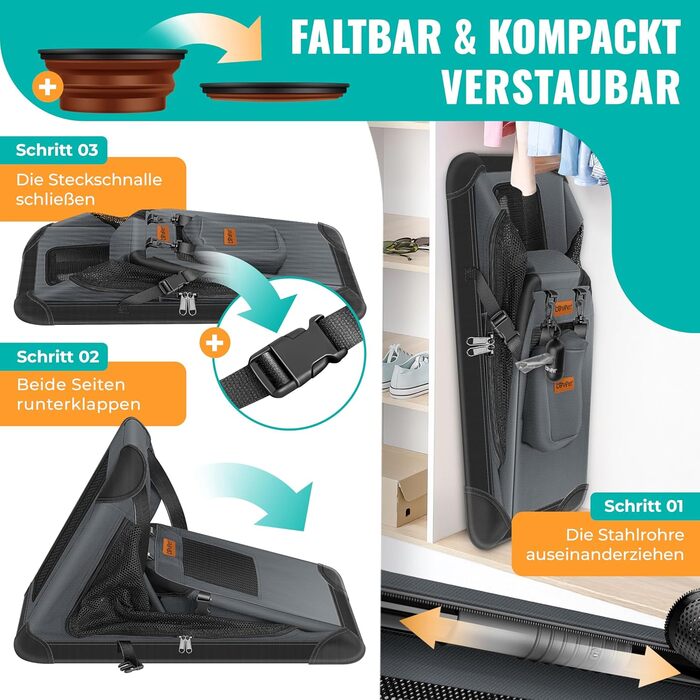 Транспортна переноска для собак та котів S 50x34x36 см | Складана переноска для тварин з мискою та плечовим ременем | для котів та собак, колір антрацит