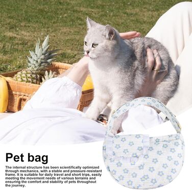 Сумка-переноска для собак Yanzisura - блакитна, 15x15x5 см