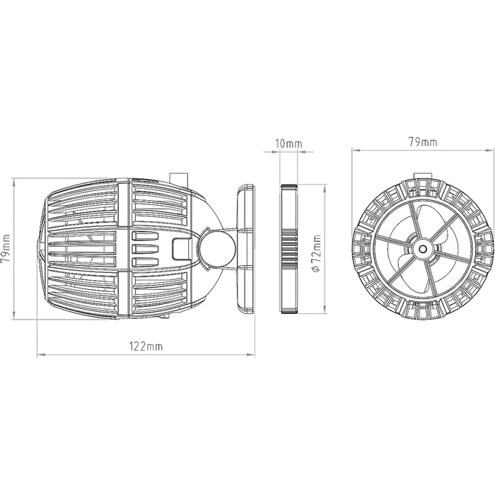 SunSun CW-140 циркуляційна помпа для акваріума 40 Вт, 1200-15000 л/год, регульована хвиля, денний і нічний режими