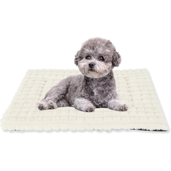 М'яке ортопедичне ліжко для собак BVAGSS, 90x60 см, біле. Лежанка для собак, зручна та тепла, з неслизьким дном.