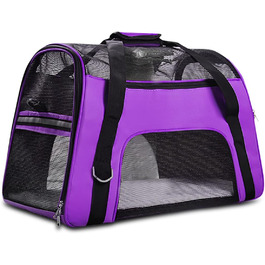 Переноска для тварин Galatée, переноска для собак та котів, дихаючий матеріал, для подорожей, складана, фіолетовий (M)