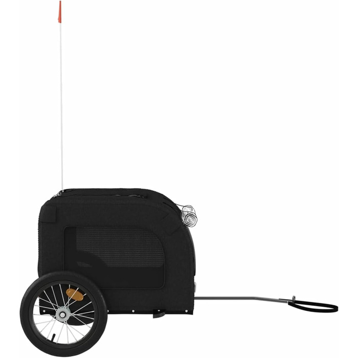 Причіп для велосипеда, переноска для собак, чорний, Oxford-тканина та метал