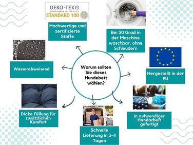 Велике водовідштовхувальне лежак-матрац для собак XXL, сірий велюр, для малих, середніх і великих порід, для дому та вулиці