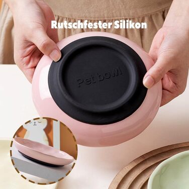 Набір керамічних мисок для котів 6er – годівниця та миска для їжі з неслизьким силіконовим дном | Плоскі, широкі миски для їжі | Непошкоджуючі для вій та придатні для миття в посудомийній машині