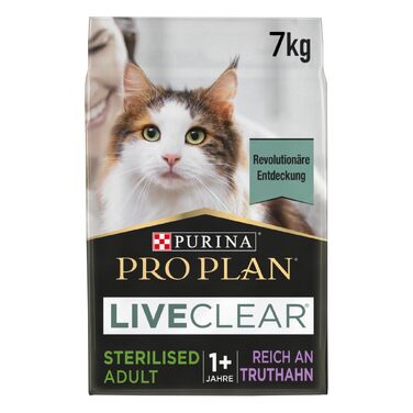 Корм для стерилізованих дорослих котів Pro Plan LiveClear з індичкою, 7 кг