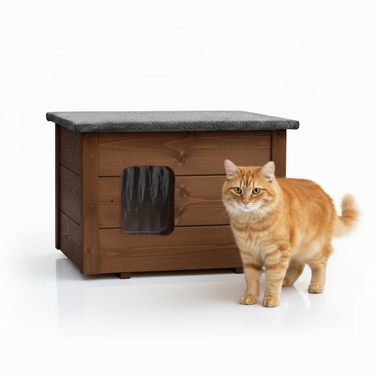 Будиночок для кота, коричневий, прямокутний (57 x 47 x 48 см)
