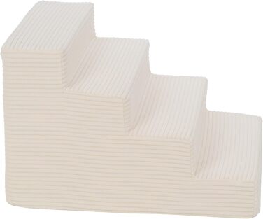 Сходинка для собак Velinda з 4 сходинками, для котів, для домашніх тварин, допомога у підйомі, з пінопласту (колір: кремовий)