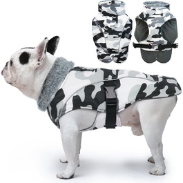 Теплий зимовий одяг для собак DENTRUN: водонепроникний флісовий пуловер для собак середнього розміру (M, камуфляж)